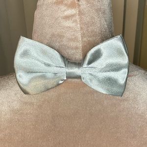 Satin Gray Silver bowtie prom formal NEW